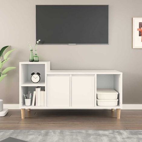 vidaXL TV Cabinet White 100x35x55 cm Engineered Wood (1/5)