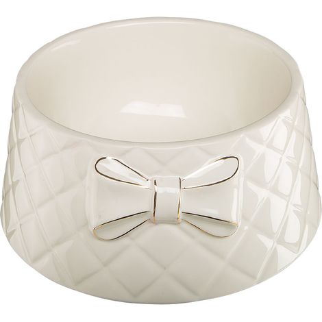 Ferplast GEMMA - 0,7 L Ciotola in ceramica per cani e gatti. Variante GEMMA - Misure: Ø 18 x h 8 cm - 0.7 L - Beige
