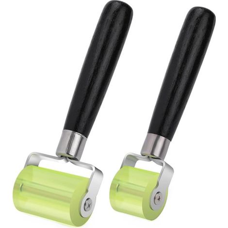 Set di rulli di pressione - Rullo di pressione manuale - Per rifinitura e saldatura dei bordi - Silicone resistente al calore - Confezione da 2 - Nero e verde (1/5)
