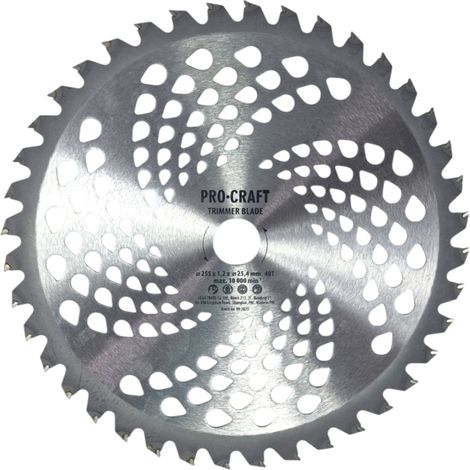 Procraft Trimmer Blade 40T Sägeblatt 225 x 25,4 mm 40 Zähne für Trimmer