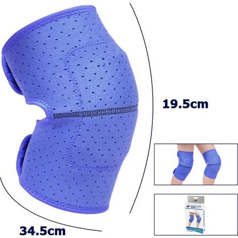 TrAdE Shop Traesio - Coppia Ginocchiere Fascia Tutore Anallergica Lavabile Per Bambini Colore Blu S -
