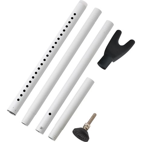 Barre de sécurité de porte améliorée et barre de porte coulissante, butées robustes et loquet réglable pour la maison, l'appartement et les voyages (1 paquet, blanc) (1/4)