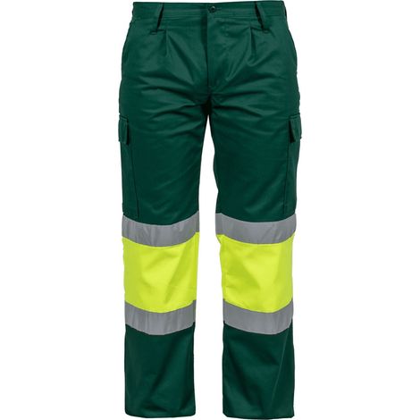 Pantalon de travail haute visibilité Fluo Bicolor Taille 40 Multipoches VITO (1/3)