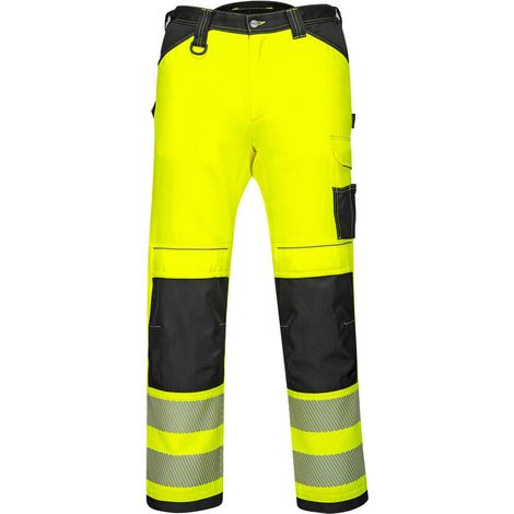 Pantaloni elasticizzati leggeri ad alta visibilità Pw3 Colore: Giallo/nero Taglia 40 - Portwest
