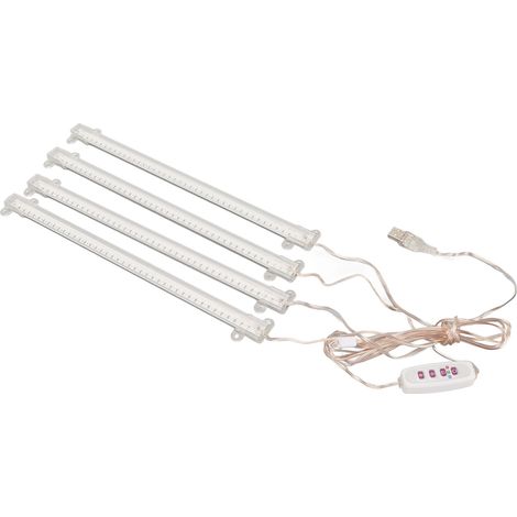 Lampe de croissance pour plantes grasses d'intérieur, 4 têtes, prise USB, intensité variable, minuterie, spectre complet, lumière du soleil 4000K, 168 LED
