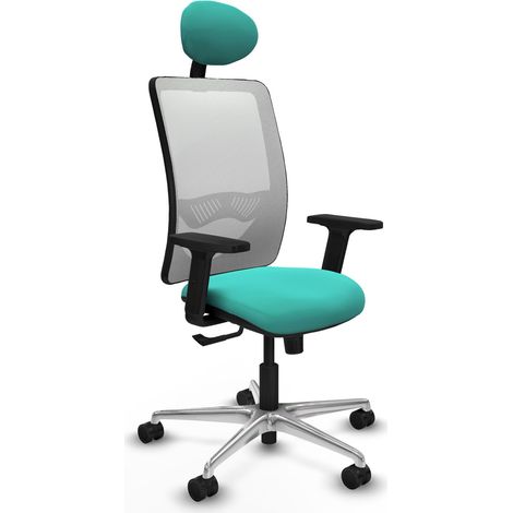 Silla de oficina piqueras y crespo Zulema turquesa aluminio (1/2)