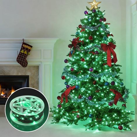 Jiubiaz Cadena de luces LED 20 m, 200 LED, alambre de cobre, iluminación verde, luces de colores, luces LED con enchufe, 10 modos, decoración exterior e interior, resistente al agua para jardín, fiest (1/5)
