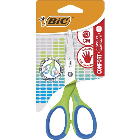 Ciseaux BIC Comfort 13 cm pour gauchers - ergonomiques et sûrs