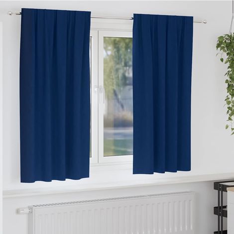 Verdunkelungs-Vorhänge mit Ringen 2 pcs Dunkelblau 175 x 140 cm