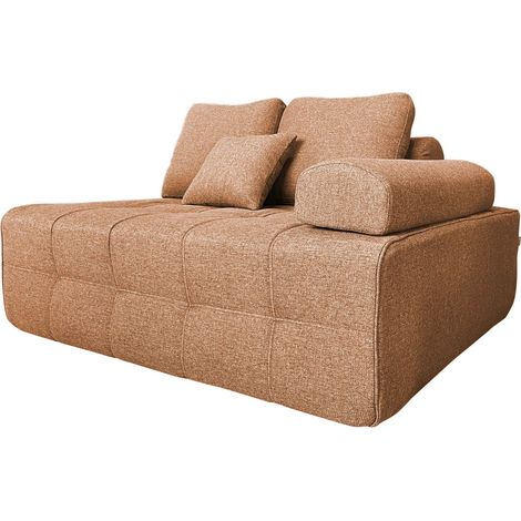 Fauteuil gauche pour canapé modulable en tissu terracotta L 140 cm - Snuggy