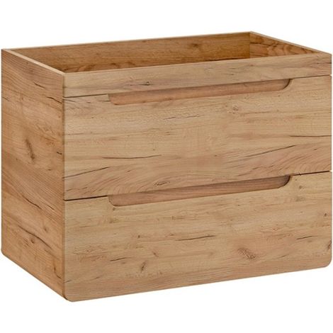 Meuble sous vasque suspendu ARUBA 2 tiroirs – Pour vasque encastrable 60 cm-Naturel-Largeur 60 cm (1/5)