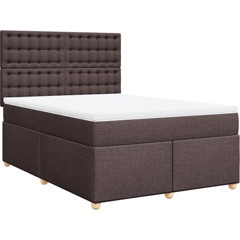 Maison Exclusive - Sommier à lattes de lit avec matelas Marron foncé 160x200 cm (1/5)
