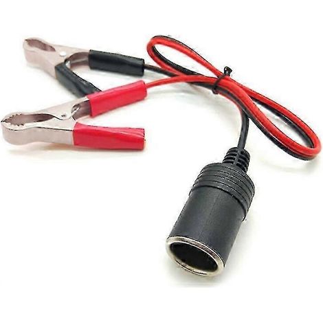 Adaptateur de prise allume-cigare avec pince pour borne de batterie de voiture 12 V (1/5)