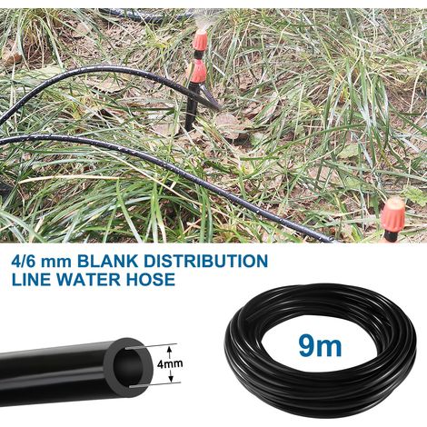 VooGenzek 9m Tuyau d'irrigation Micro, 4/6 mm Iigne de Distribution Vierge, Irrigation Système Micro Tuyau, pour Système d'irrigation de Jardin (1/4)