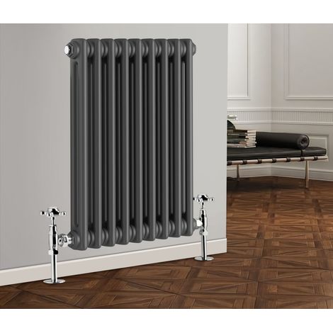 Traditional Radiator Cast Iron Style Radiator 2 Column Anthracite 600 x 425mm