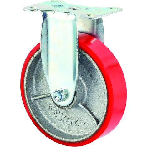 Kippen 1618CX - Ruota in Ghisa con Base Fissa. Diametro 125 mm.