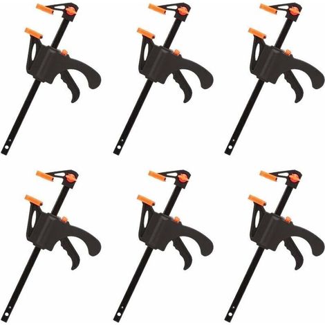 Déstockage Lot de 6 Serre-joints en Forme de F. Serre Joint avec Serrage Rapide et Facile. Outils à Main pour Menuiserie. Porte en Bois(4pouces) (1/5)