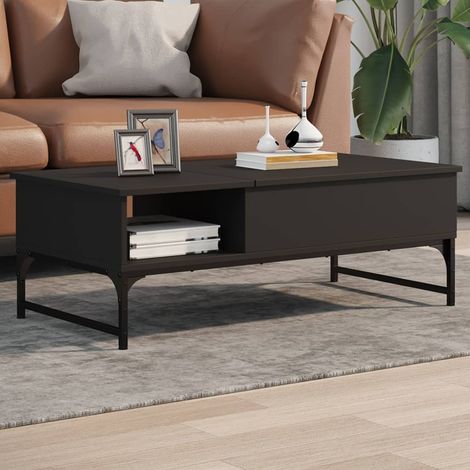Table basse, Table de salon, Bout de canapé noir 100x50x35 cm bois d'ingénierie et métal WFE192473 DESIGN IN (1/5)
