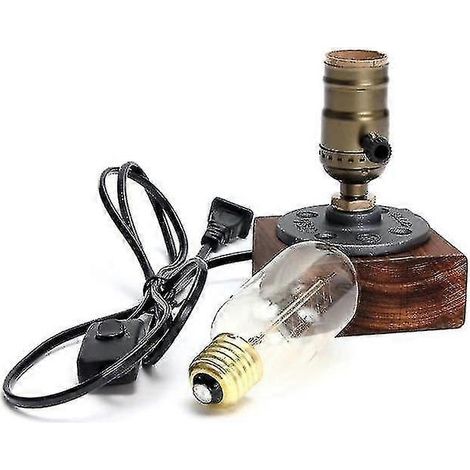 Lampe de table vintage industrielle avec veilleuse et éclairage d'ambiance E27 (1/5)