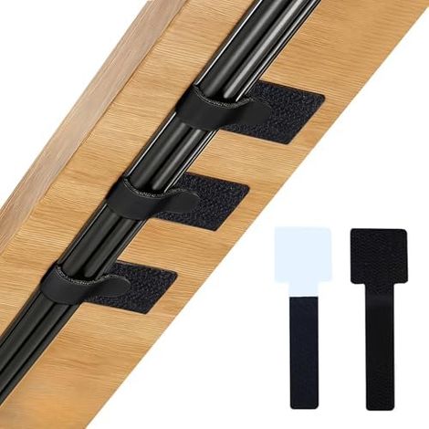Lot de 50 supports câbles auto-adhésifs avec fermeture clip - Gestion des électroniques chargeur accessoires domicile bureau (1/5)