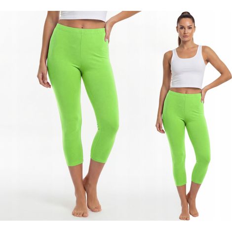 Leggings in cotone 3/4, marca polacca, colore celadon, taglia 3XL (1/4)