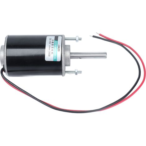 Gleichstrommotor mit Permanentmagnet, Rechts-/Linkslauf, hohe Drehzahl, mit Kugellager, 43-mm-Welle, 12 V, 3500 U/min (1/5)