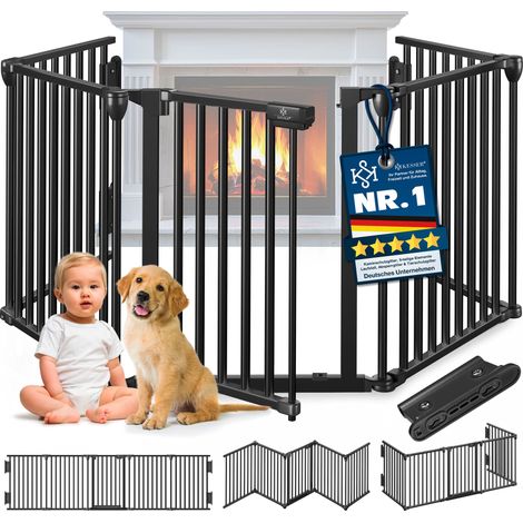 KESSER® Kaminschutzgitter mit Tür, Metall - Schwarz, 420 cm (1/5)