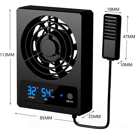 Ventilateur - Pour Terrarium Reptile - Déshumidificateur Pour Terrarium Forêt Tropicale - 12 V DC - 80 mm - 1 Pièce (1/5)