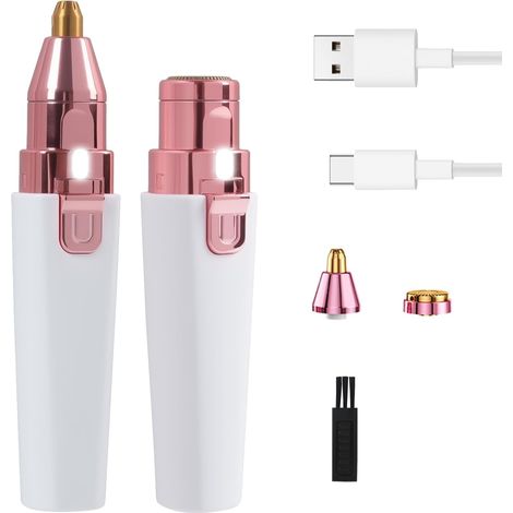 Épilateur Visage Femme Électrique avec Lumière LED, Rasoir Sourcil et Moustache Précis, Rechargeable Type-C, Sûr et Indolore, Épilation Visage Flawless Portable pour Sourcils et Poils du Corps (1/5)