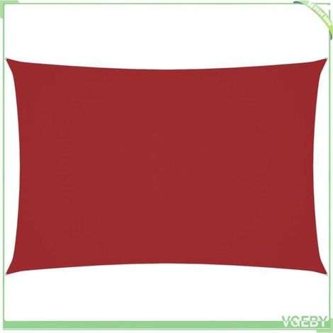 Voile de parasol - FAFEICY - 135652 - 3x5 m - Rectangulaire - Tissu Oxford enduit PU - Rouge (1/5)