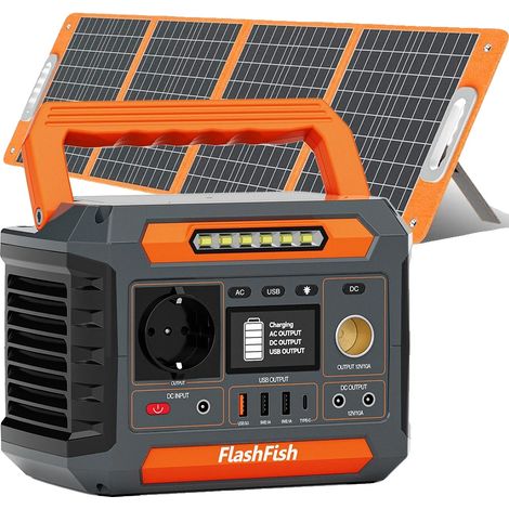 Estación de energía portátil, salida de 200 W, compatible con energía solar, panel solar P66A+00W (1/2)