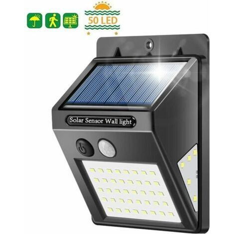 solar lights for outdoor, 50 LED solar lights for outdoor with motion detector 270 super bright solar light, 3 mode safety wall light IP65 waterproof wall light for outdoor garden (1pc) (1/5)