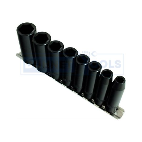 IMPACT SOCKET SET 8PC 3/8"" DRIVE AF IMPERIAL DEEP SET LONG REACH RAIL SS233 (1/5)
