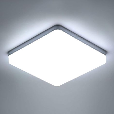 Plafonnier LED carré 36W – 4050lm blanc froid 6500K – Résistant à la poussière et aux insectes – Installation facile pour salle de bain, cuisine, salon (1/5)