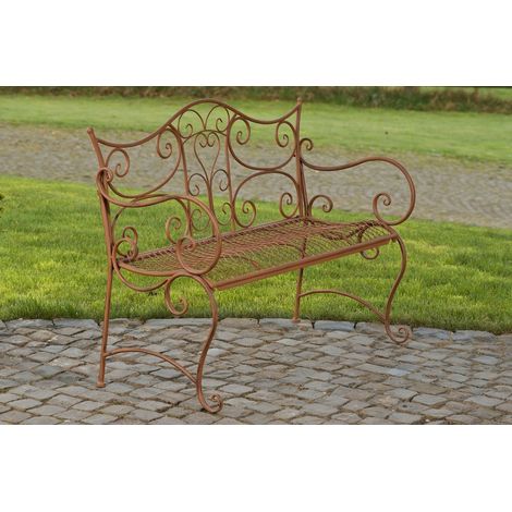 CLP – Banc de jardin antique en fer forgé – 2 places – Dimensions 113x47x89 cm – Facile à monter et à entretenir