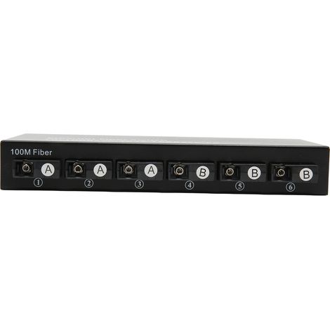 Commutateur fibre Ethernet TX 1310 nm / RX 1550 nm, 6 ports optiques, 2 ports électriques, portée jusqu'à 25 km, port RJ45, émetteur-récepteur fibre, 100-240 V, prise européenne