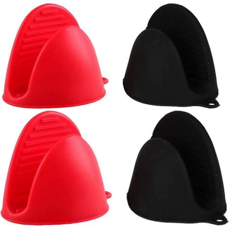Gants de cuisine en silicone résistant à la chaleur pour la pâtisserie et le barbecue, 2 paires de gants à prise sûre (1/5)