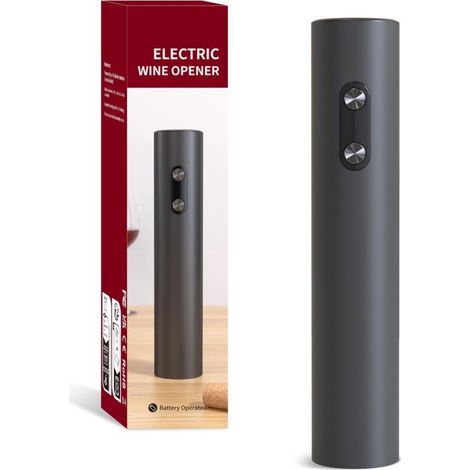 Tire-bouchon électrique à piles, automatique sans fil professionnel, cadeau parfait amateurs vin, noir. (1/5)