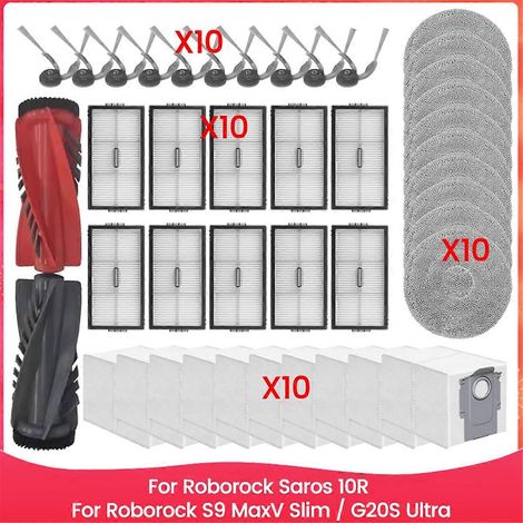 Pour Saros 10R/ S9 MaxV Slim/G20S Ultra pièce détachée Brosse HEPA Filtre Serpillière Cloth Sac à poussière pièce détachée (1/5)