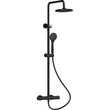 Balterley Consall Round Thermostatic Shower Kit with Fixed Head and Adjustable Handset - Matt Black (1/5)