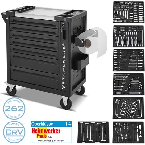 STAHLWERK Carrello da officina Carrello portautensili PHOENIX Carrello di montaggio 262 utensili CrV (1/5)