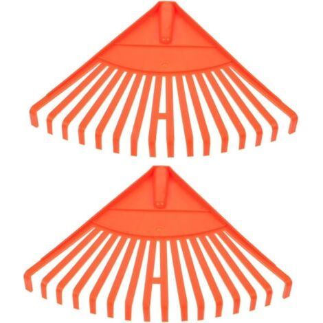 2 Pièces Râteau à Plastique pour Jardinage Râteau de Pelouse Portable avec Dents Outil de Nettoyage des Déchets pour Plantes Fleurs et Légumes pour Jardinage Orange (1/4)