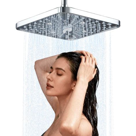 Grande Pommeau de Douche 25,5cm, 6 Modes Tête de Douche Pluie xxl Anti Calcaire, Pomme de Douche Plafond de Haute Pression (1/5)
