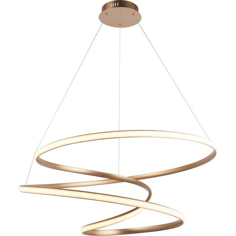 Merano Imola Suspension Plafonnier Peinture Or Satiné & Silicone Blanc (1/5)