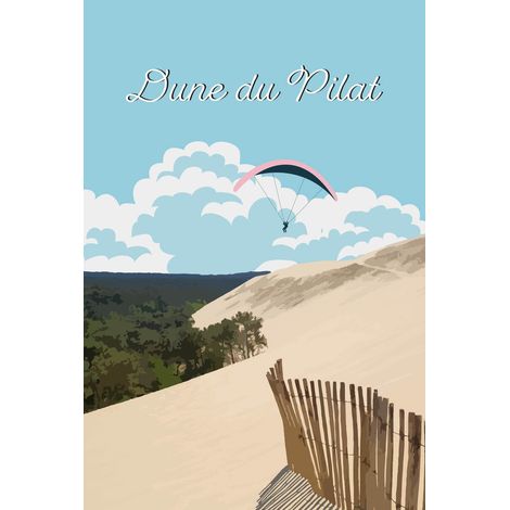 Tableau sur toile illustration le Pilat 30x45 cm - Impression sur Toile Murale Décorative - Image imprimée en HD sur Toile - Toile sur Châssis en Bois FSC - Fabriqué en France (1/5)