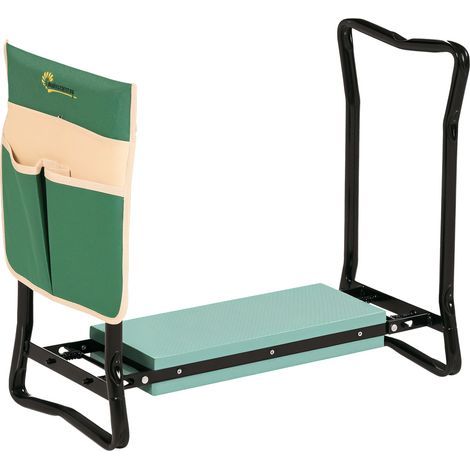 Tabouret de Jardin Pliable agenouilloir de Jardin siège Jardinage avec Coussin Pochette Rangement Outils Vert (1/5)