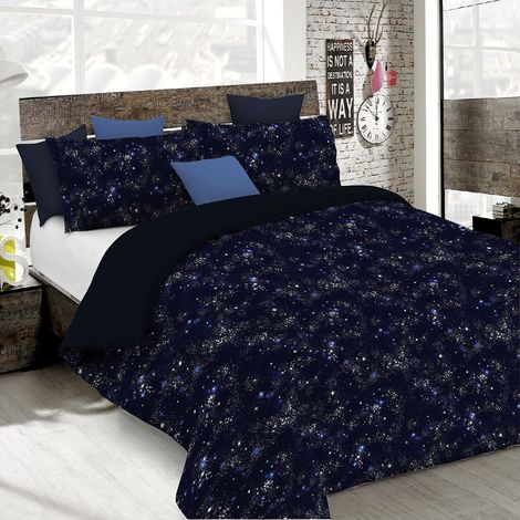 Set Copripiumino Microfibra Fashion, Lavorato in Italia - Parure Copri Piumino - Sacco Piumone 200x200 cm con Patella e Federe Cuscino, Piazza e Mezza, Orione (1/4)