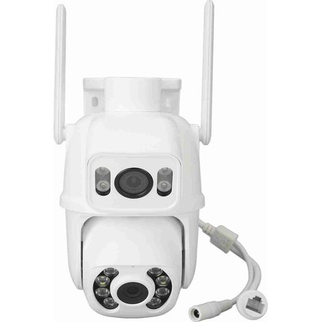 Caméra de surveillance connectée double objectif 6MP, vision nocturne, Full HD, détection de mouvement, extérieure, maison, alimentation 110-240V, prise UE (1/5)