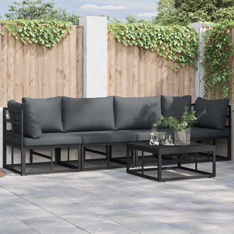Gartensofa-set 4 pcs Schwarz Metall (1/5)