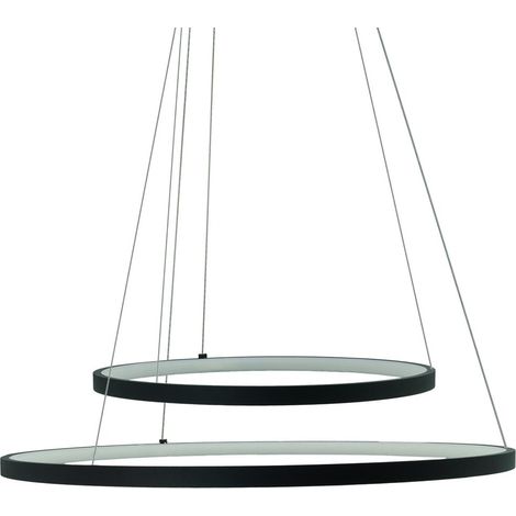 Suspension LED Peoria IdeaLED 54W noire 2 anneaux CCT (1/5)